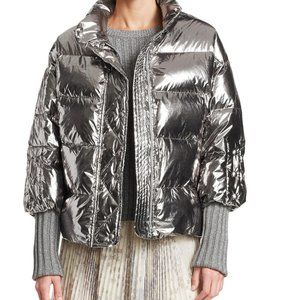 RED Valentino Women's Quilted Coated Metallic Shell Jacket
